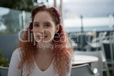 Beautiful woman smiling in the restaurant