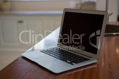 Close-up of laptop on table