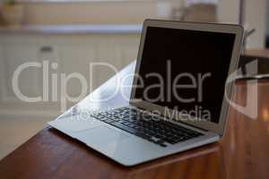 Close-up of laptop on table