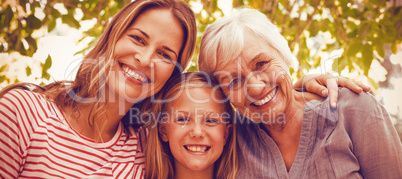 Portrait of happy family with granny