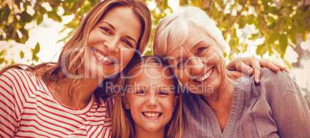 Portrait of happy family with granny