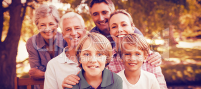 Happy family in park