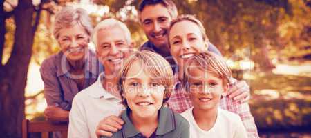 Happy family in park