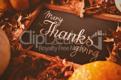 Composite image of happy thanksgiving day message