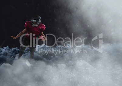 american football player in the clouds