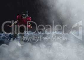 american football player in the clouds