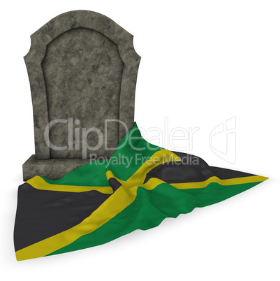 grabstein und flagge von jamaica