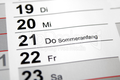 Sommeranfang