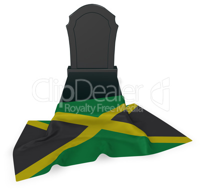 grabstein und flagge von jamaica