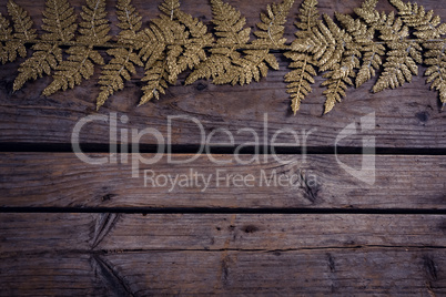 Christmas decoration on wooden plank