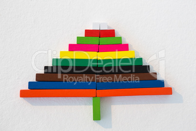 Christmas tree made from colorful blocks