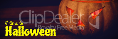 Composite image of digital image of time to halloween text