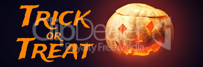 Composite image of graphic image of trick or treat text