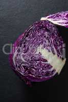 Overhead view of red cabbage