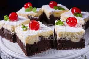Delicious cherry cream cake