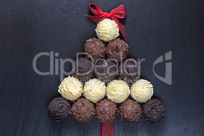 Chocolate Christmas tree on black