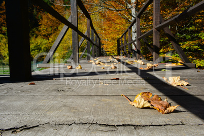 Autumn wooden bridge