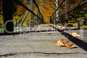 Autumn wooden bridge