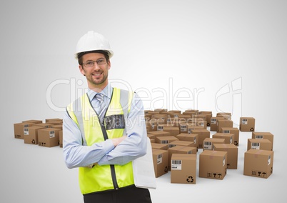 man with boxes