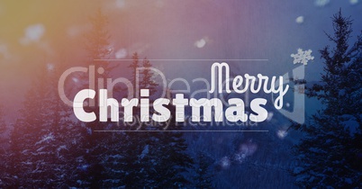 merry Christmas text on snow background