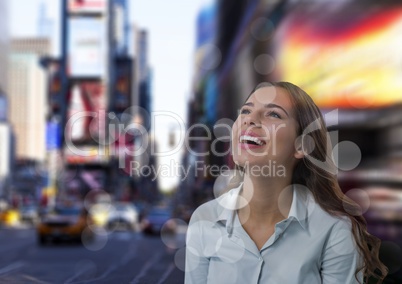 woman looking up