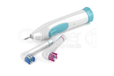 Electric toothbrush on white