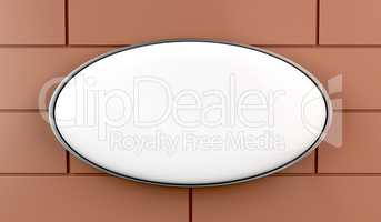 White oval signboard