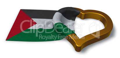 flagge von palästina und herz