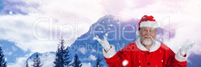 Santa Claus in Winter with hands open