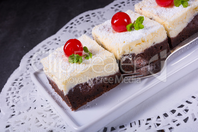 Delicious cherry cream cake