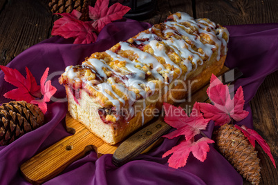 delicious yeast cake with plums