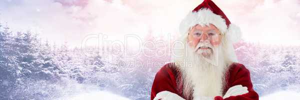 Santa Claus in Winter with arms folded