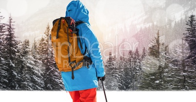 man skiing on slope