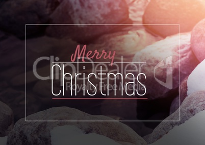 merry Christmas text on snow background