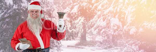 Santa Claus in Winter ringing bell