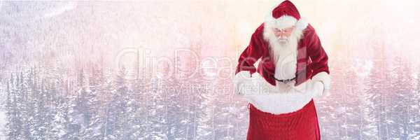 Santa Claus in Winter with sack