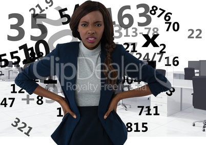 frustrated woman doing calculations