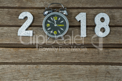 New year 2018 with clock reach 12.00 clock mid night