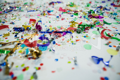 Various decorations on white background