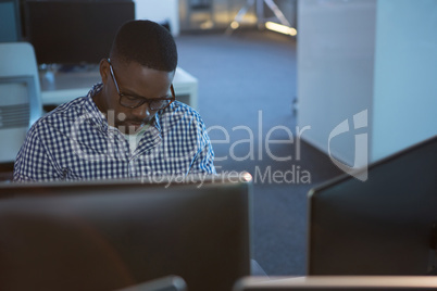 Computer engineer working at desk