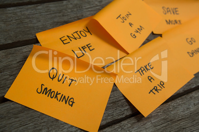 Overhead of various messages on sticky notes