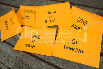 Overhead of various messages on sticky notes