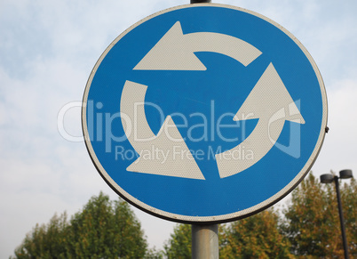 roundabout traffic sign