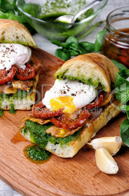 Ciabatta with poached egg