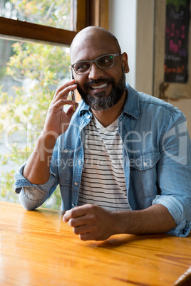 Man talking on mobile phone