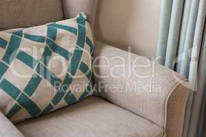 Cushion on sofa in living room