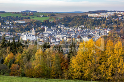 Zschopau with Wildeck castle in Saxony Zschopau with Wildeck castle in Saxony
