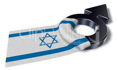 marssymbol und flagge von israel