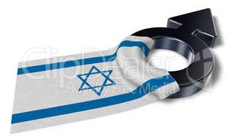 marssymbol und flagge von israel