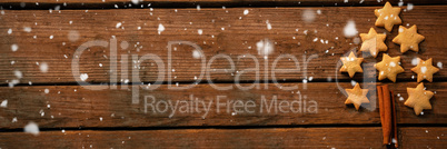 Composite image of snow falling